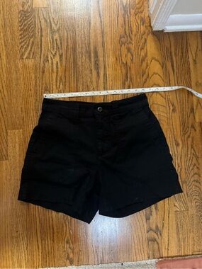 98% Cotton Black High Waisted 4.5” Chino Shorts